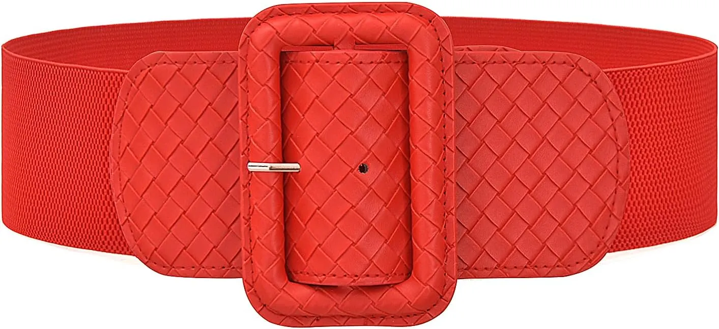 Wide Stretchy Belt for Women, Fashion Elastic Belts Ladies Waist Belt Stretchy Cinch Belts Waistband for Dresses