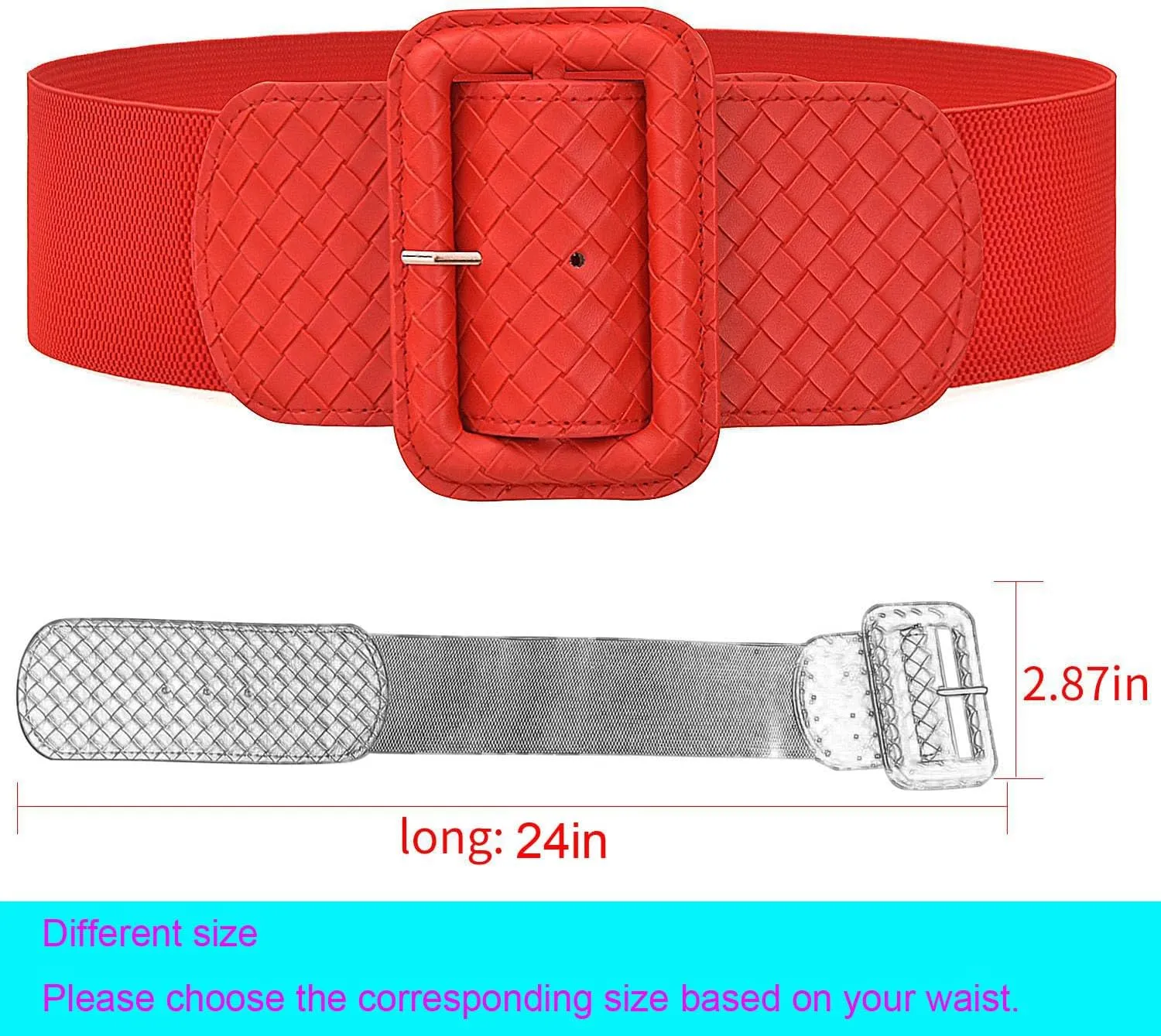 Wide Stretchy Belt for Women, Fashion Elastic Belts Ladies Waist Belt Stretchy Cinch Belts Waistband for Dresses