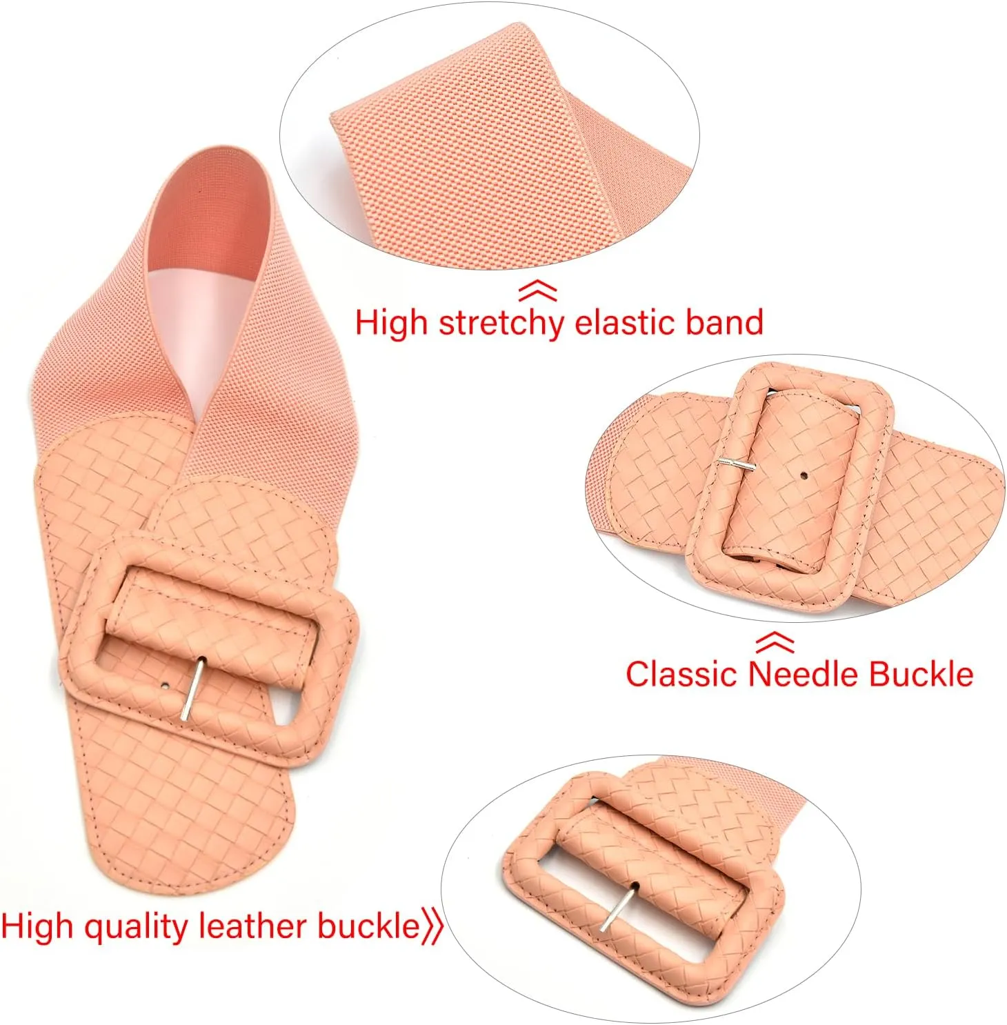 Wide Stretchy Belt for Women, Fashion Elastic Belts Ladies Waist Belt Stretchy Cinch Belts Waistband for Dresses