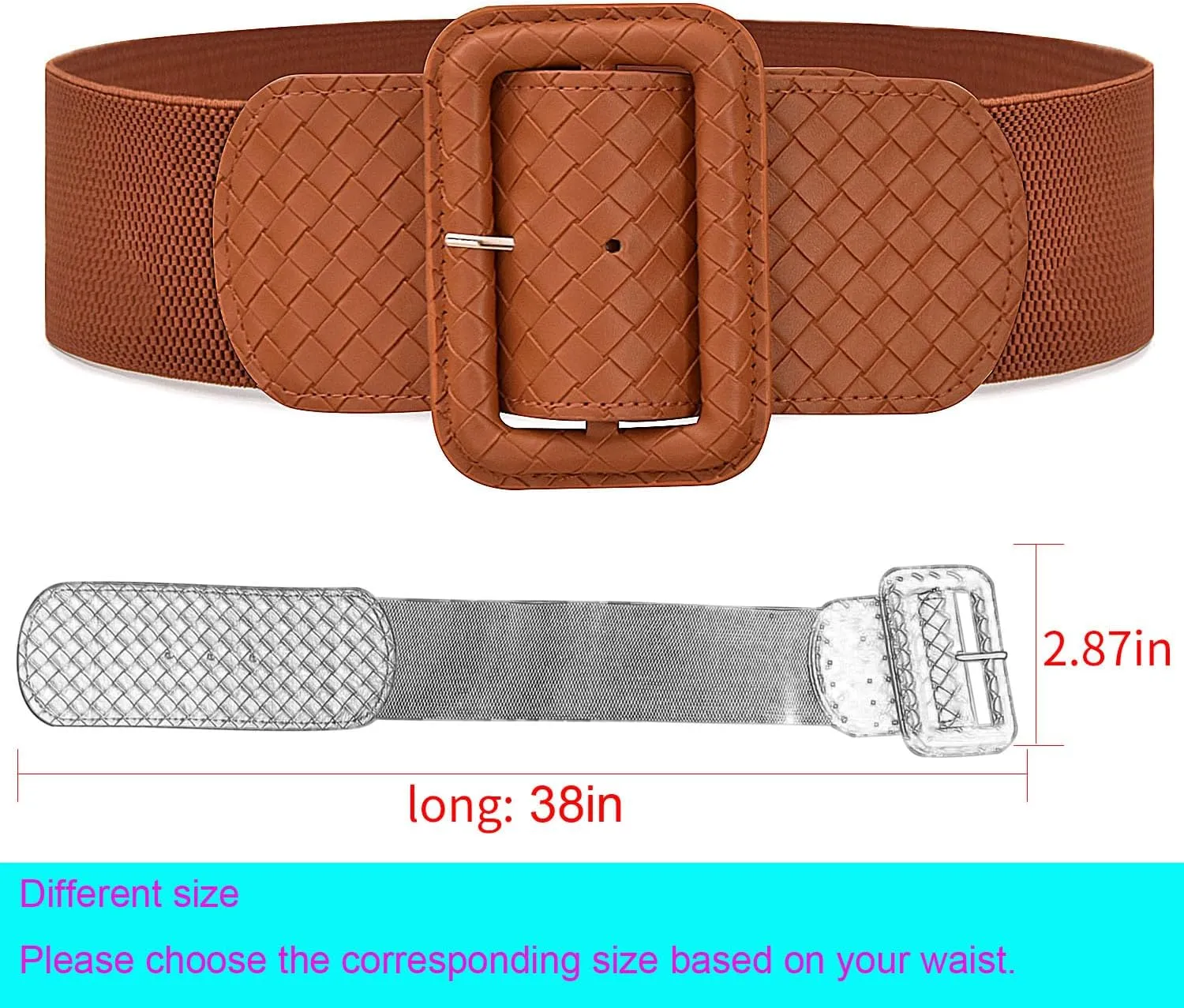 Wide Stretchy Belt for Women, Fashion Elastic Belts Ladies Waist Belt Stretchy Cinch Belts Waistband for Dresses