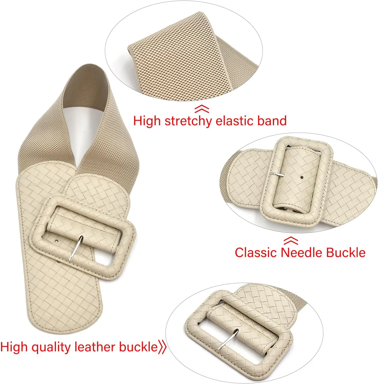 Wide Stretchy Belt for Women, Fashion Elastic Belts Ladies Waist Belt Stretchy Cinch Belts Waistband for Dresses