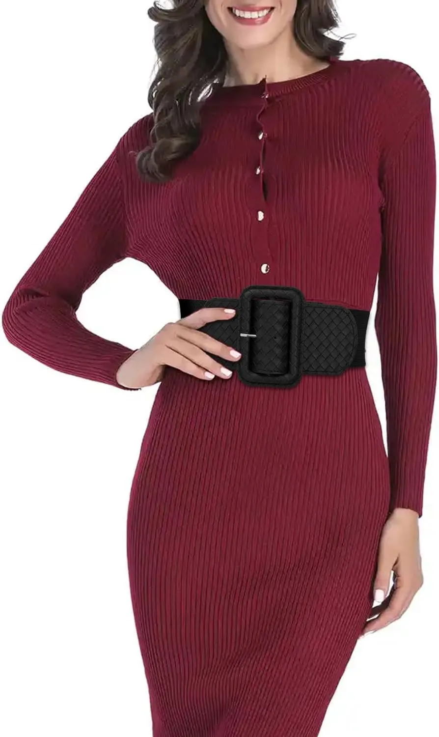 Wide Stretchy Belt for Women, Fashion Elastic Belts Ladies Waist Belt Stretchy Cinch Belts Waistband for Dresses