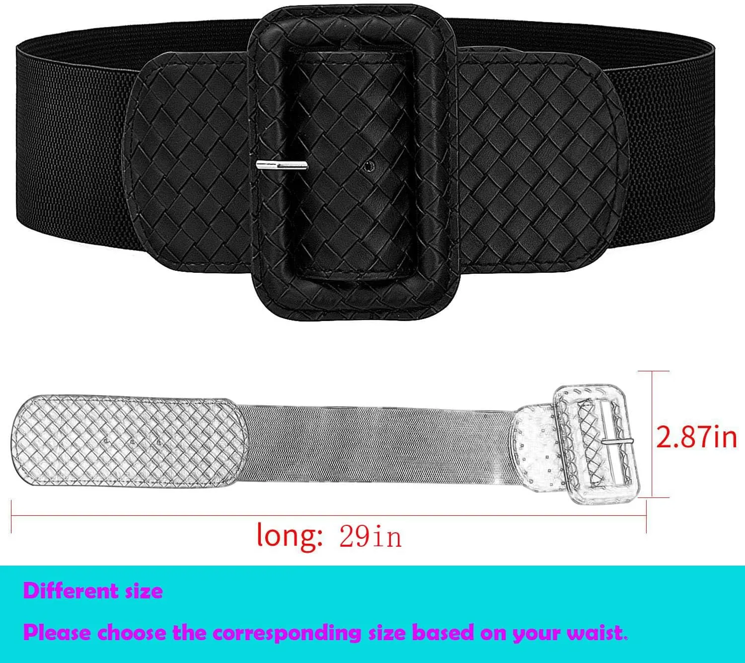 Wide Stretchy Belt for Women, Fashion Elastic Belts Ladies Waist Belt Stretchy Cinch Belts Waistband for Dresses