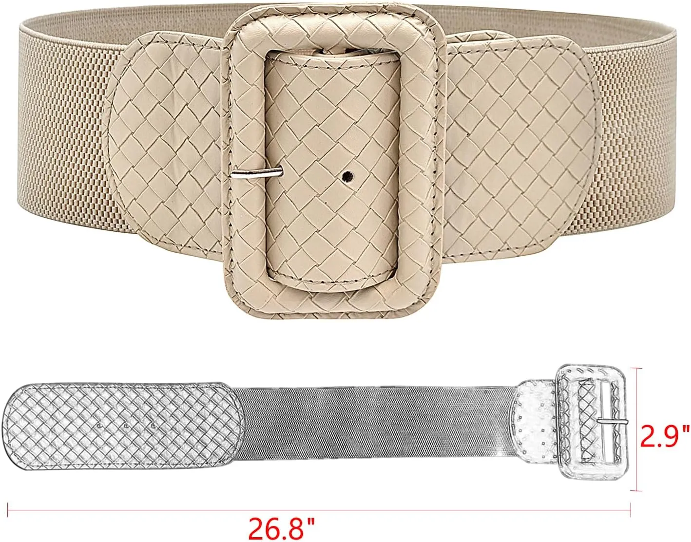 Wide Stretchy Belt for Women, Fashion Elastic Belts Ladies Waist Belt Stretchy Cinch Belts Waistband for Dresses