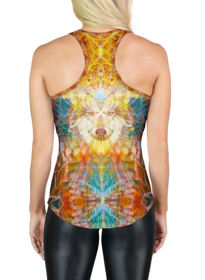 Wolf Tank Top | Womens Racerback Tank | Shamanic Clothing | Beau Wolf