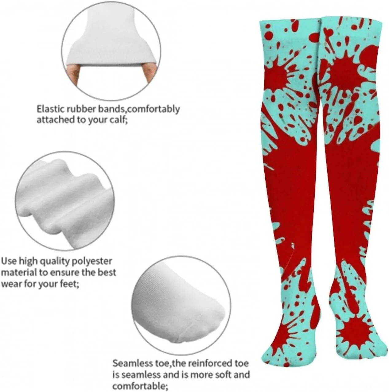 Women Girls Comfort Fit Dress Socks for Cosplay, Soccer, Hunting