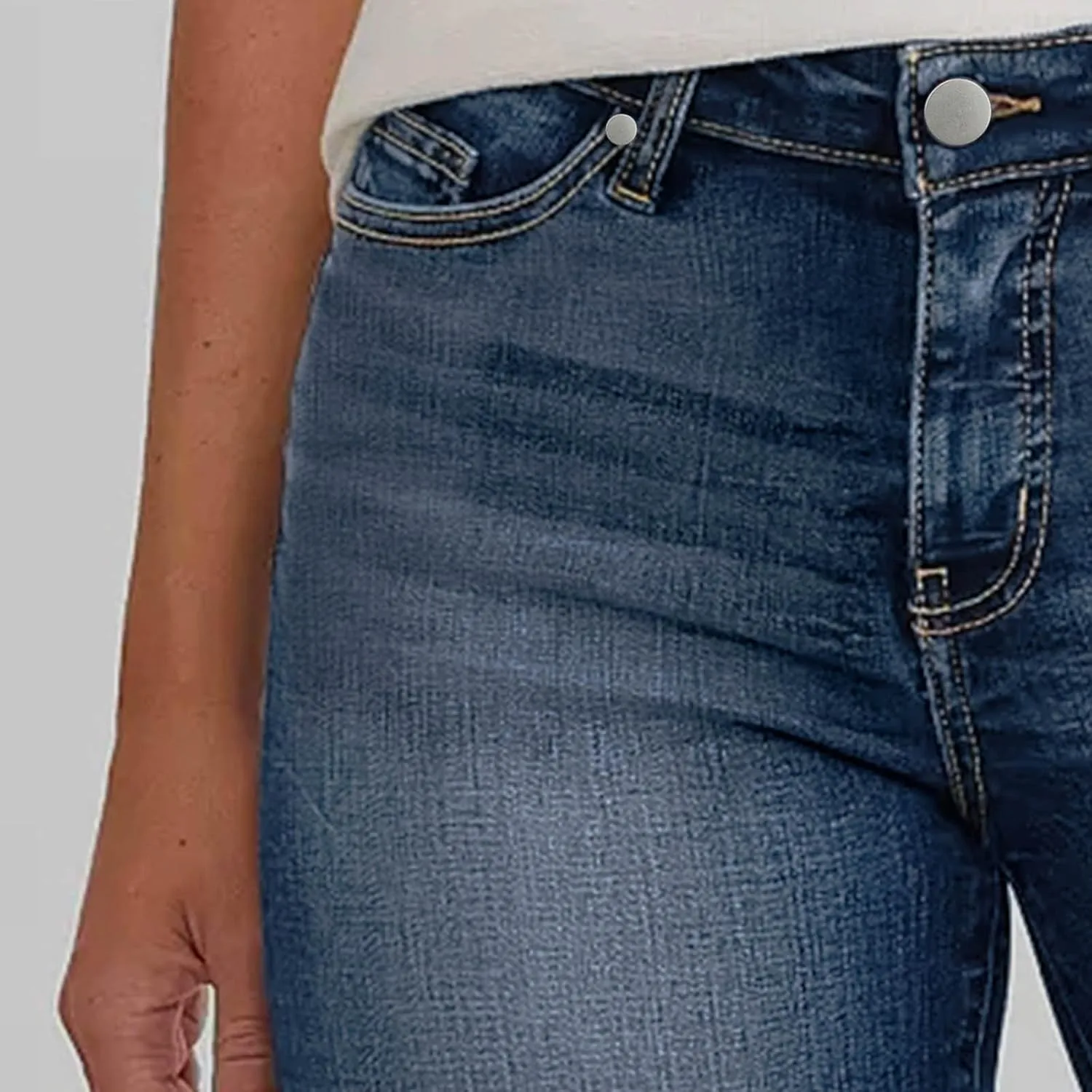 Women Jean Shorts Mid Rise High Waisted Denim Shorts Women Ripped Stretchy Frayed Distressed Stretchy Jean Shorts for Women