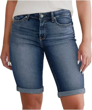 Women Jean Shorts Mid Rise High Waisted Denim Shorts Women Ripped Stretchy Frayed Distressed Stretchy Jean Shorts for Women