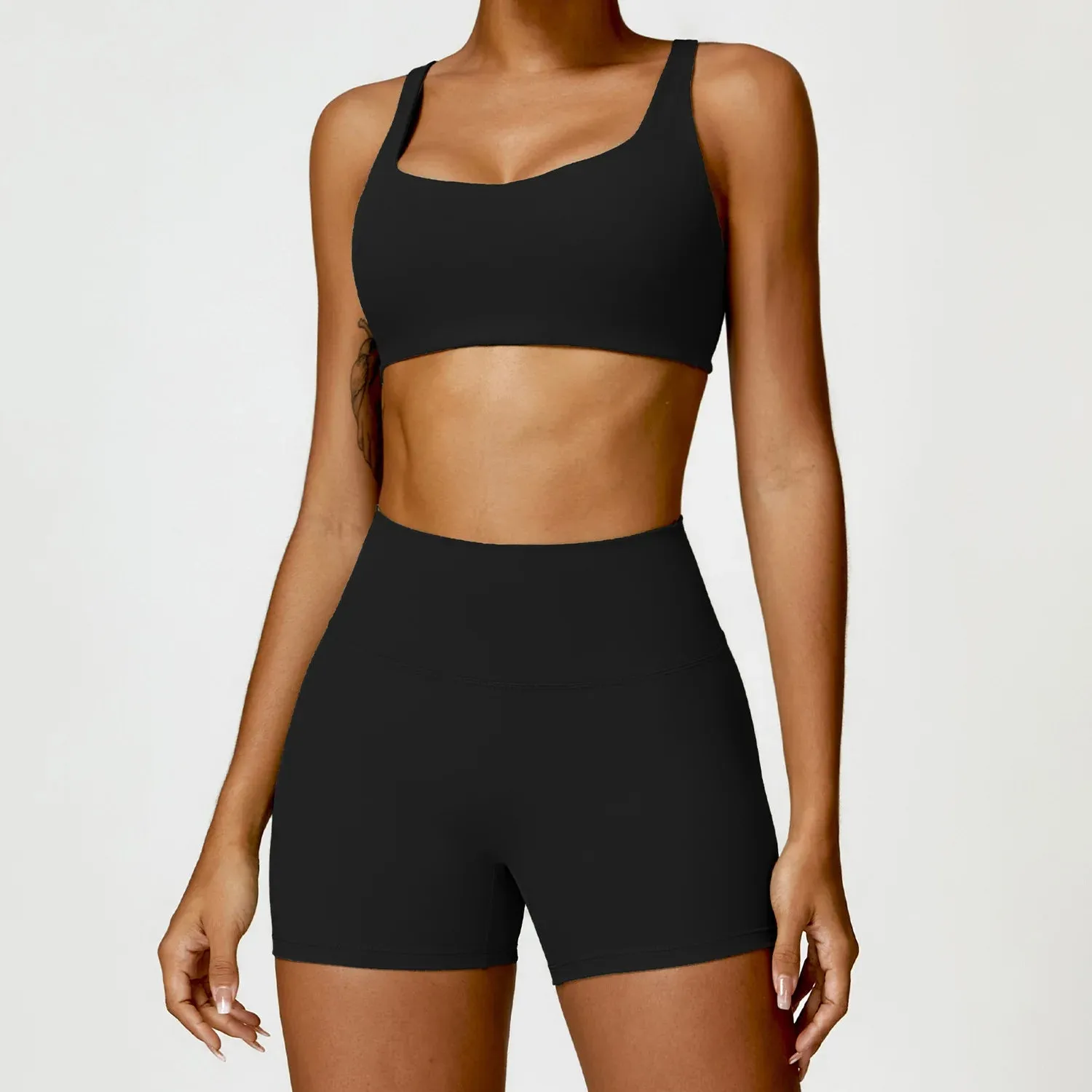 Women's 2PCS Tracksuit Yoga Set – Long Sleeve Crop Top & High-Waist Leggings | Athletic Workout Sportswear for Gym & Fitness