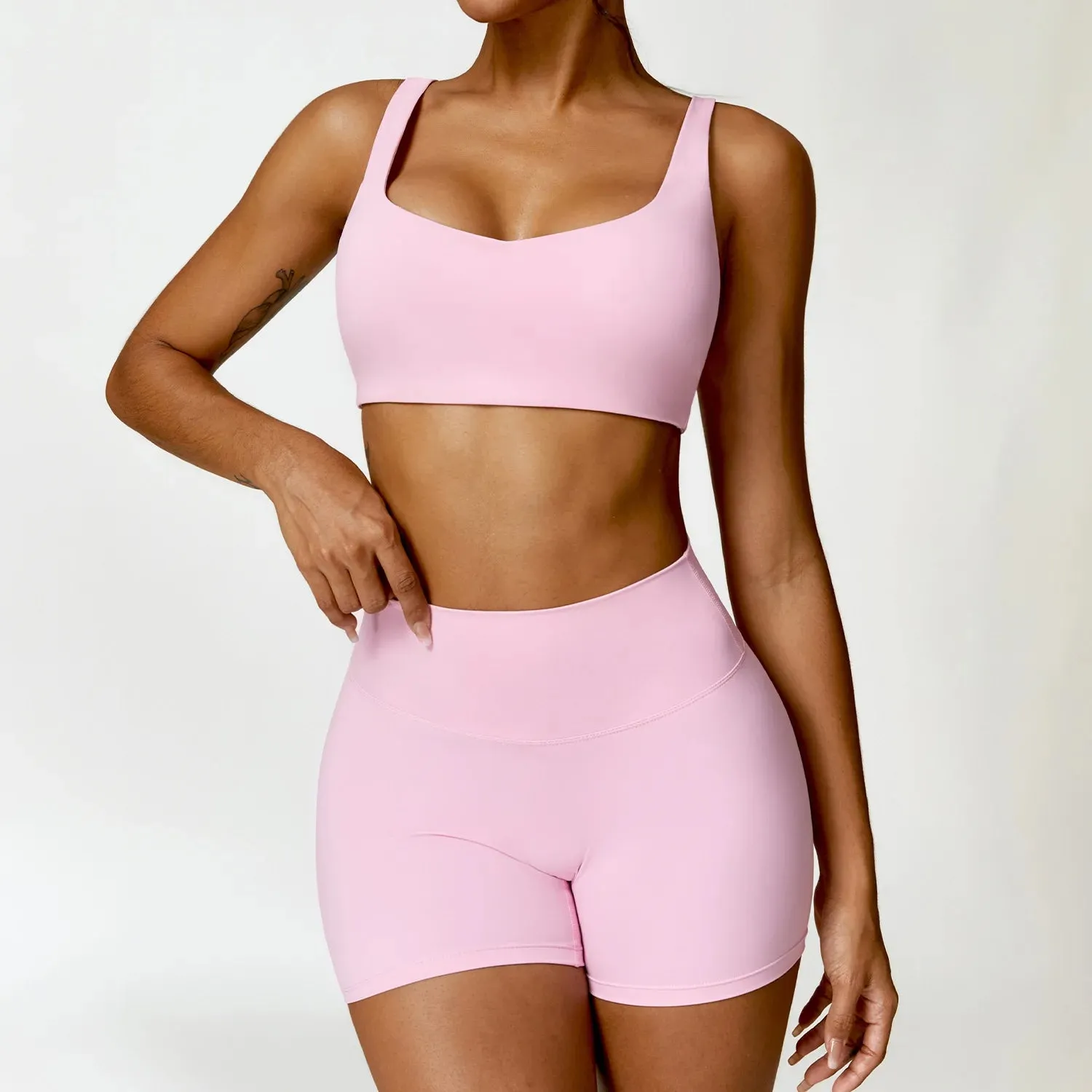 Women's 2PCS Tracksuit Yoga Set – Long Sleeve Crop Top & High-Waist Leggings | Athletic Workout Sportswear for Gym & Fitness