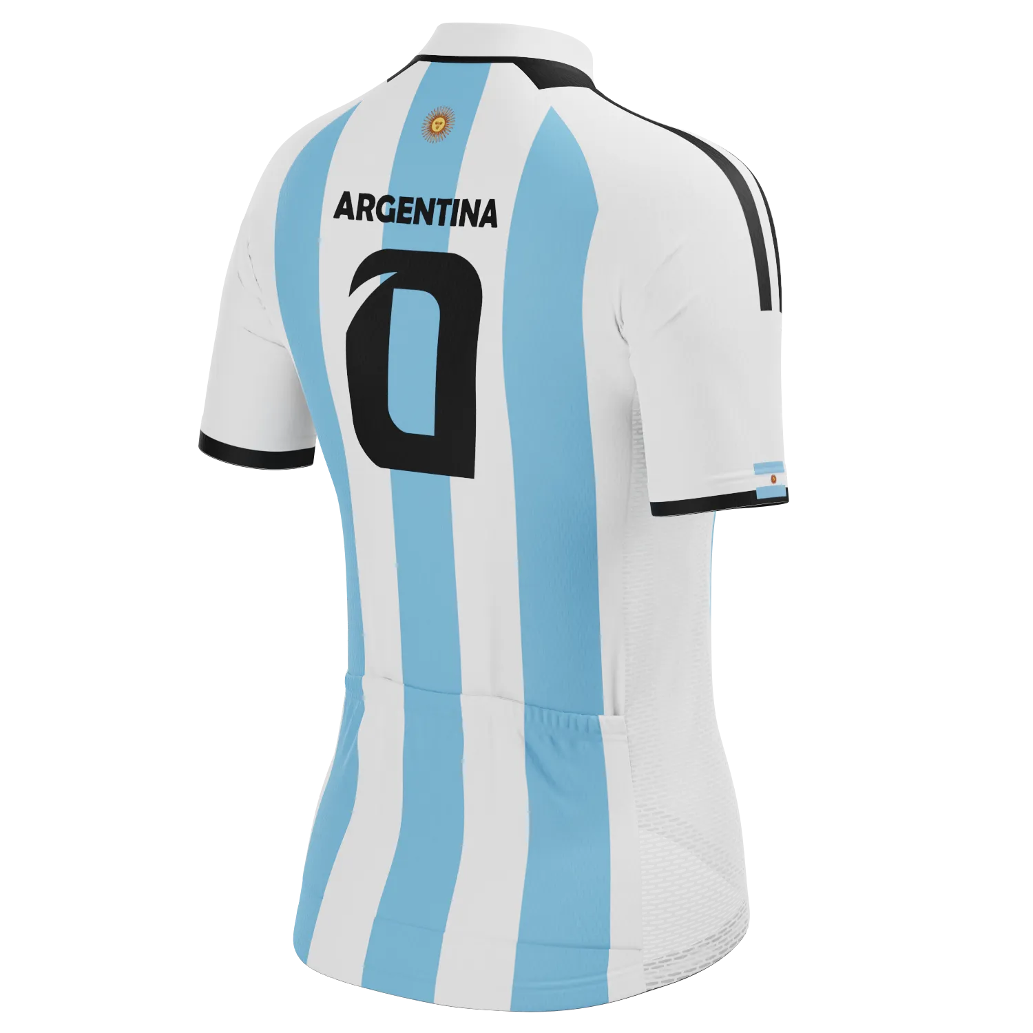 Women's Argentina Soccer Short Sleeve Cycling Jersey