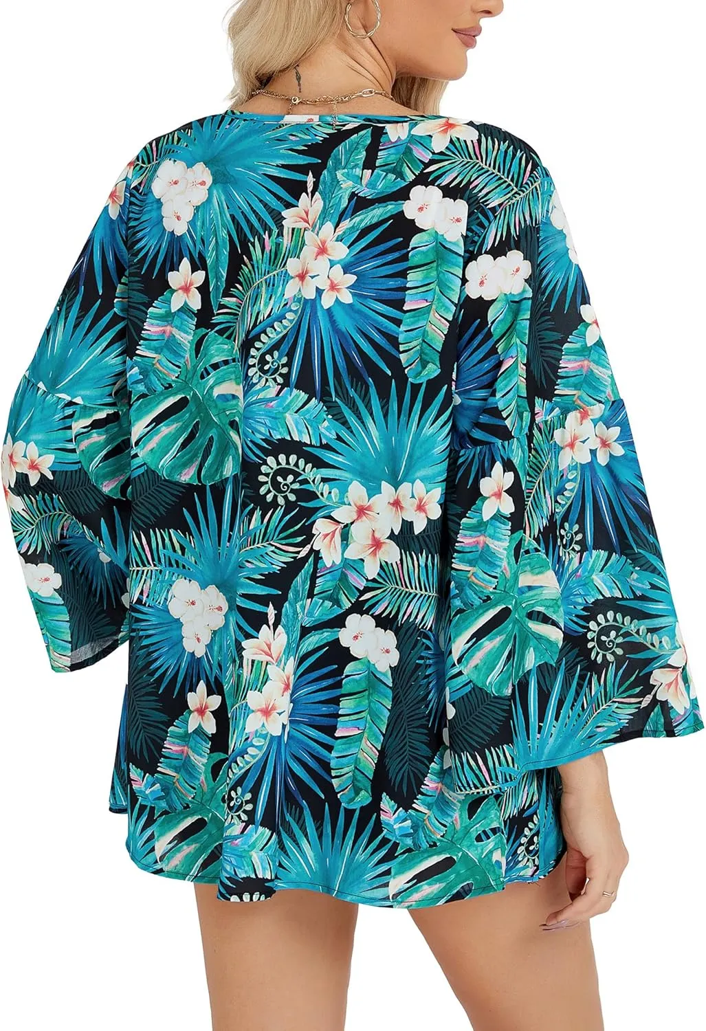 Womens Boho Floral Chiffon Kimono Swimsuit Cover Ups Tops Lightweight Beach Lightweight Summer Cardigans