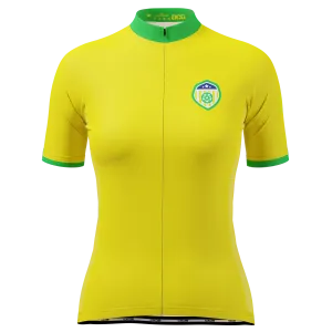 Women's Brazil Soccer Short Sleeve Cycling Jersey