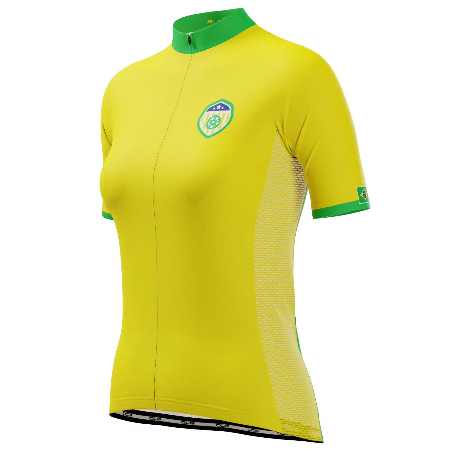 Women's Brazil Soccer Short Sleeve Cycling Jersey