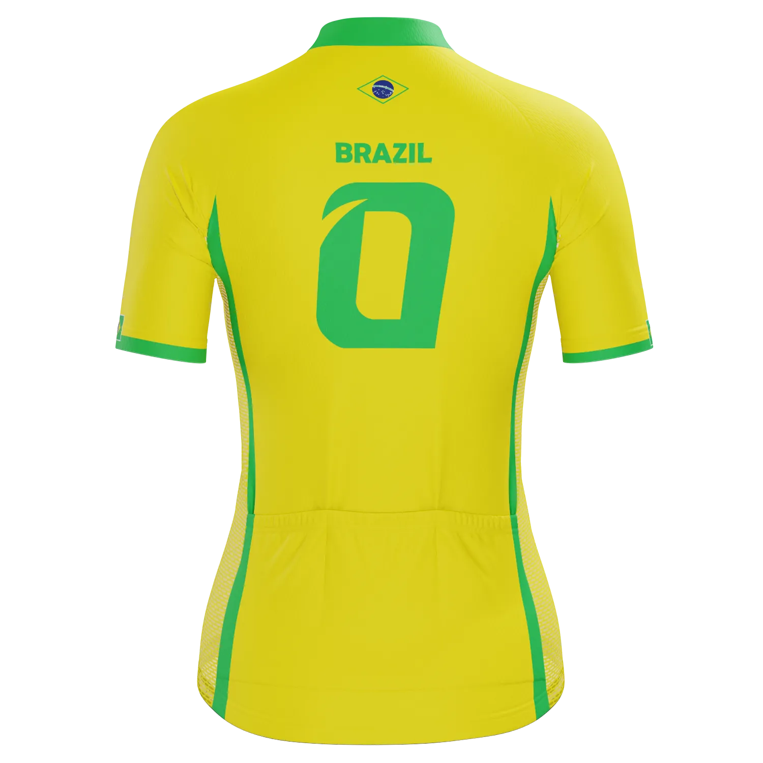 Women's Brazil Soccer Short Sleeve Cycling Jersey
