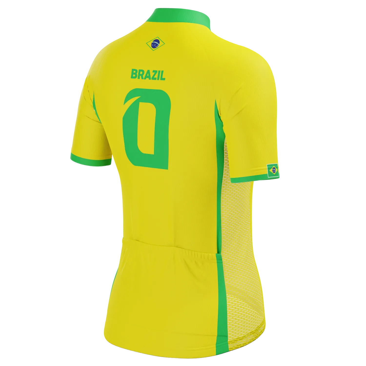 Women's Brazil Soccer Short Sleeve Cycling Jersey