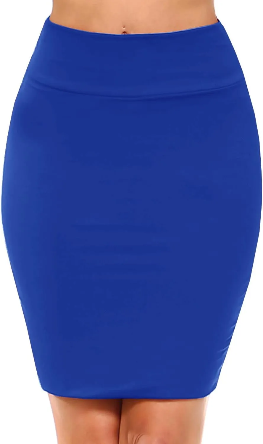 Women's Casual Stretchy Bodycon Pencil Mid-Mini Skirt