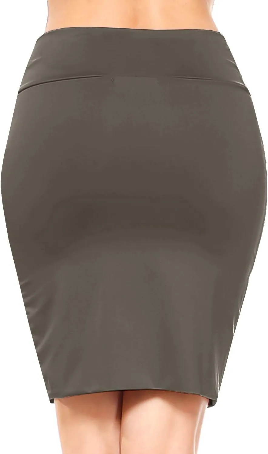 Women's Casual Stretchy Bodycon Pencil Mid-Mini Skirt