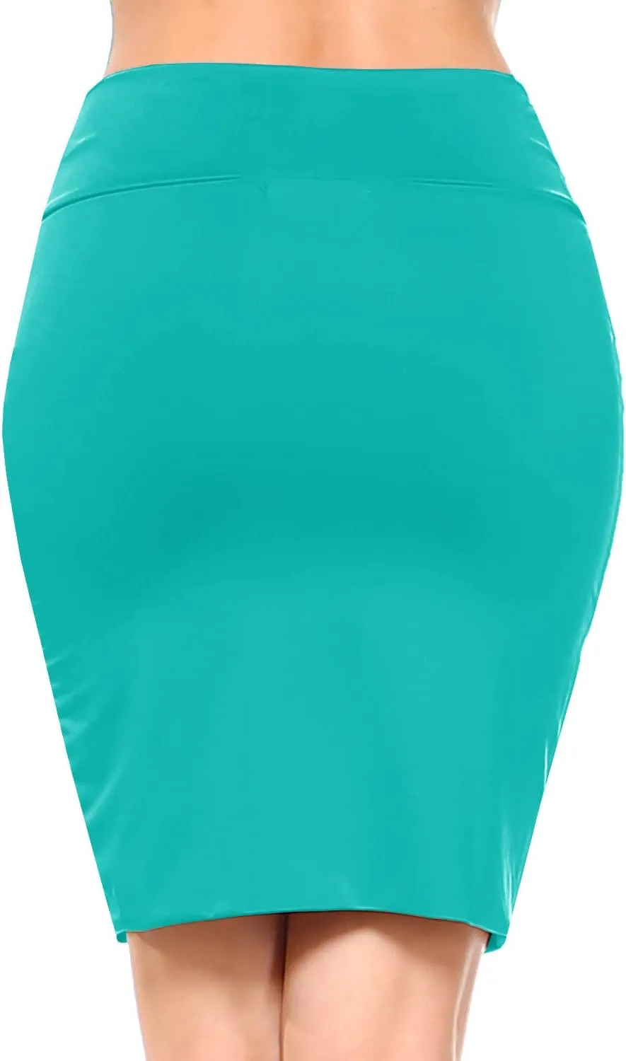 Women's Casual Stretchy Bodycon Pencil Mid-Mini Skirt