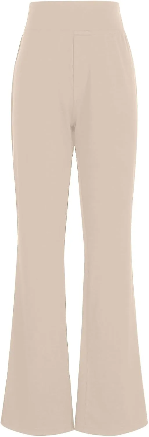 Womens Dress Pants Casual Stretchy High Waist Bell-Bottoms Slacks Business High Waist Bootcut Trousers with Pockets