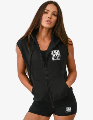 Women's Gym Hoodie | Sleeveless Heist | Black