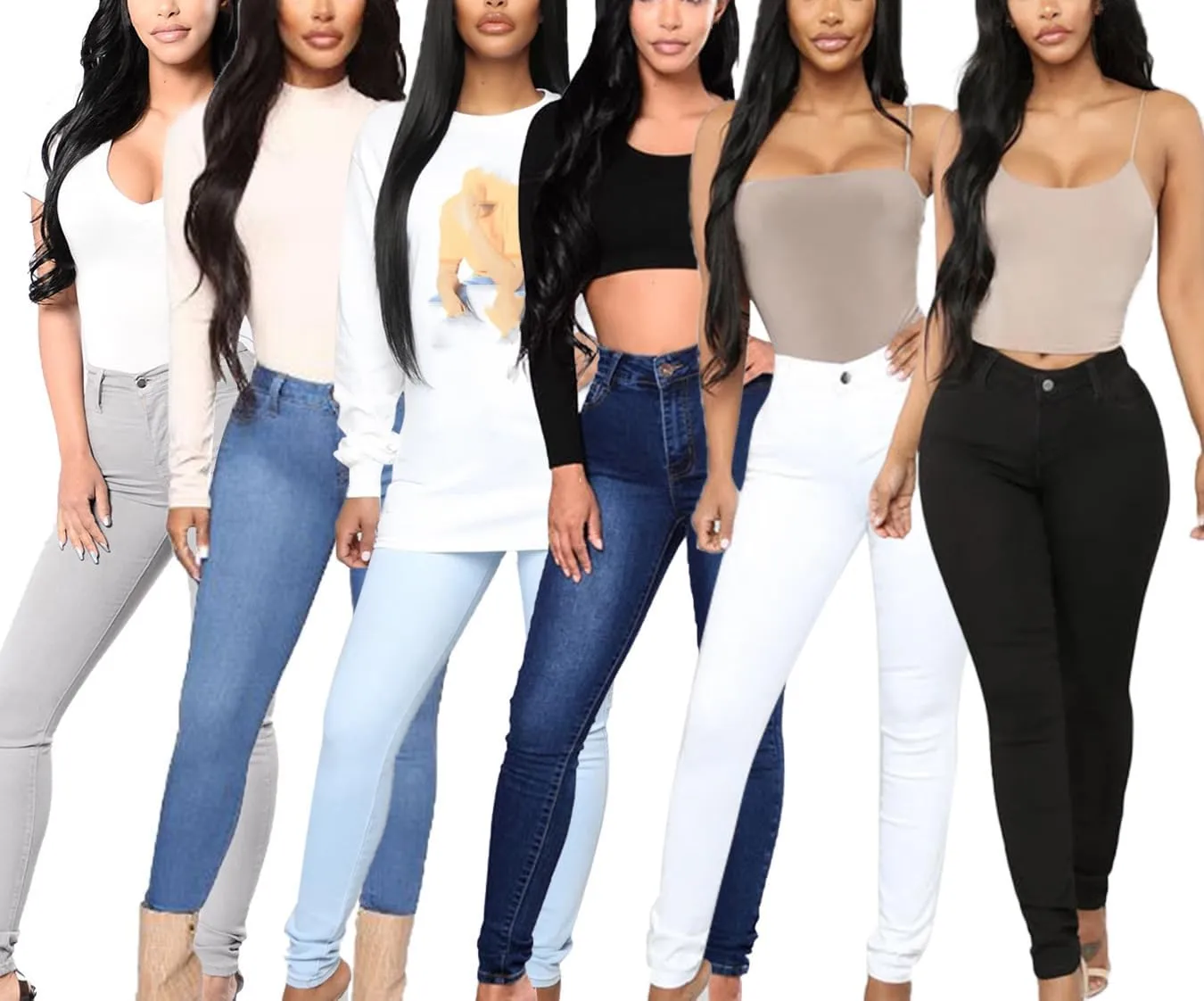 Women's High Waist Skinny Jeans