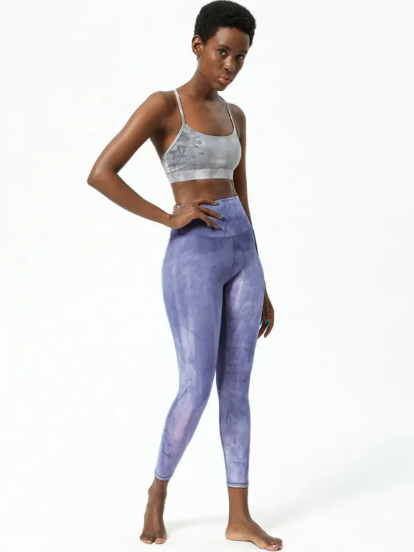 Women's High Waisted Tie Dye Printed Gym Leggings