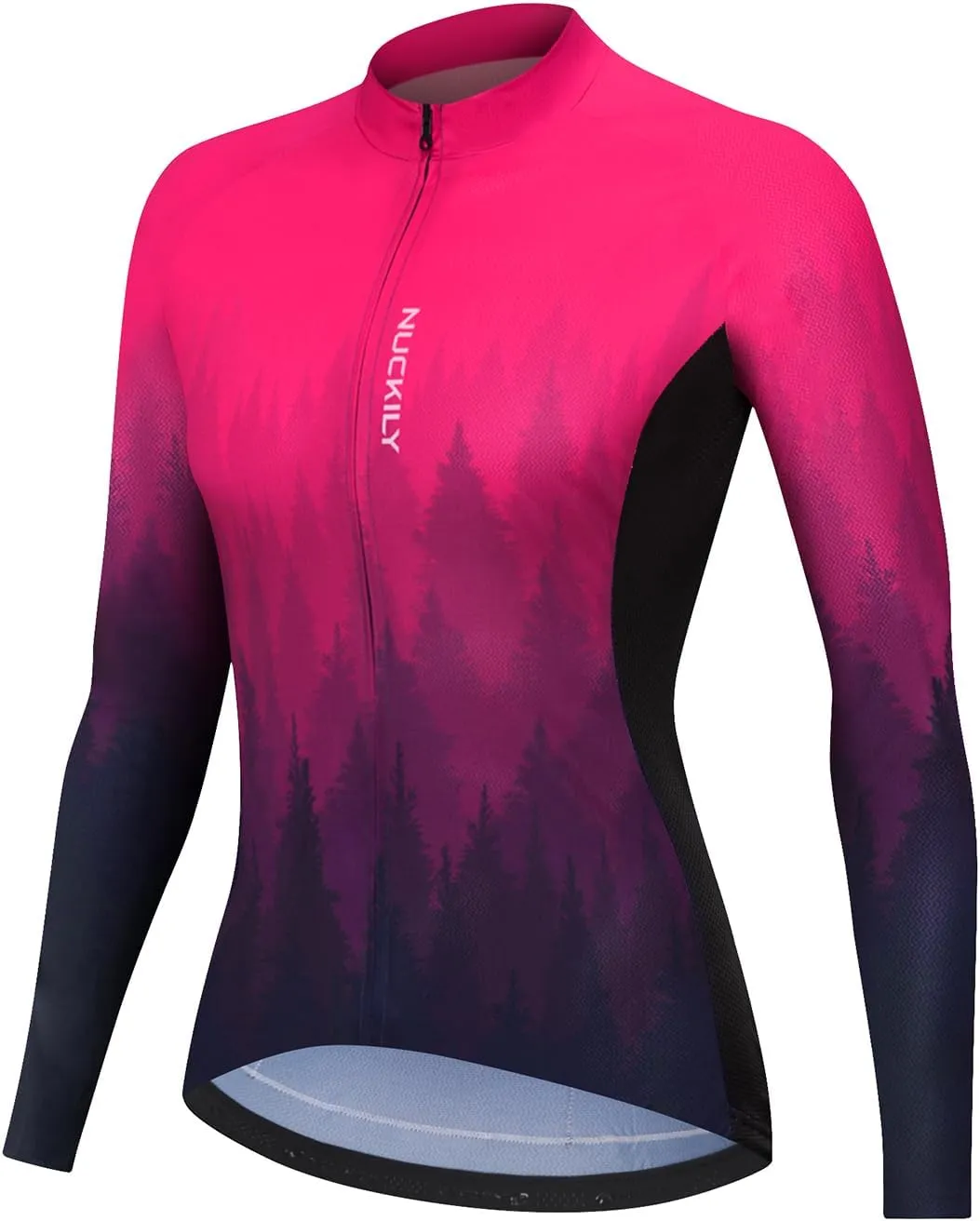 Women's Long Sleeve Cycling Jersey Bike Shirt Quick Dry Breathable Bicycle Clothing Bike Top with 4 Pockets