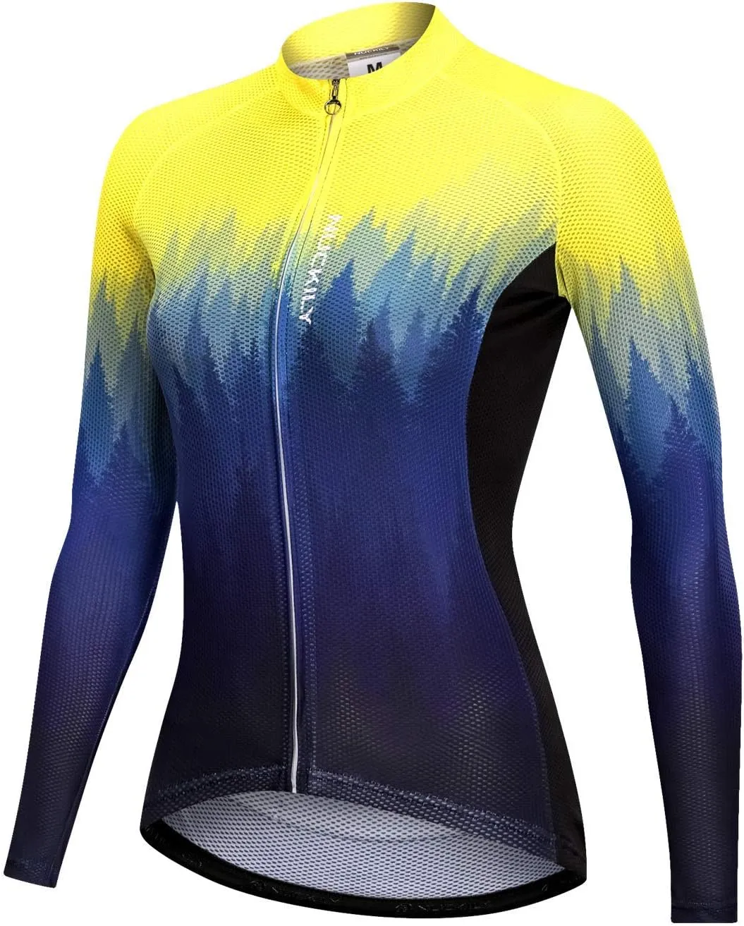 Women's Long Sleeve Cycling Jersey Bike Shirt Quick Dry Breathable Bicycle Clothing Bike Top with 4 Pockets