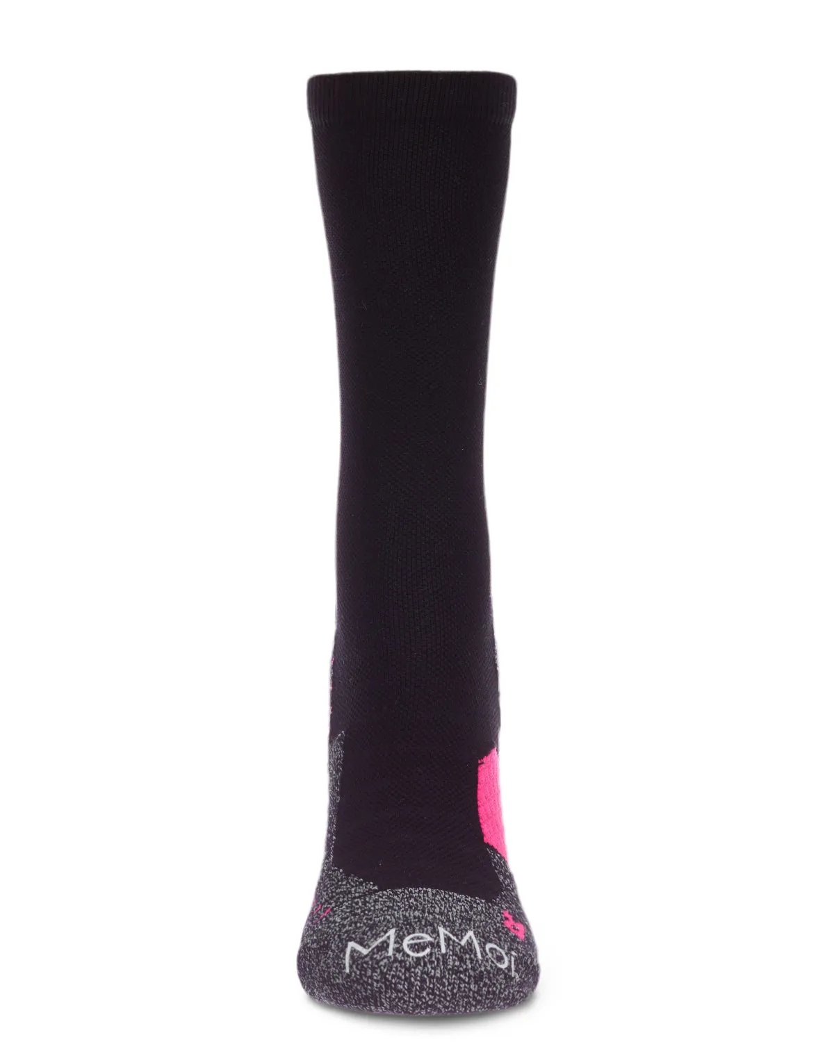 Women's Marled Block Performance 4-Way Crew Nylon Moderate Compression Socks