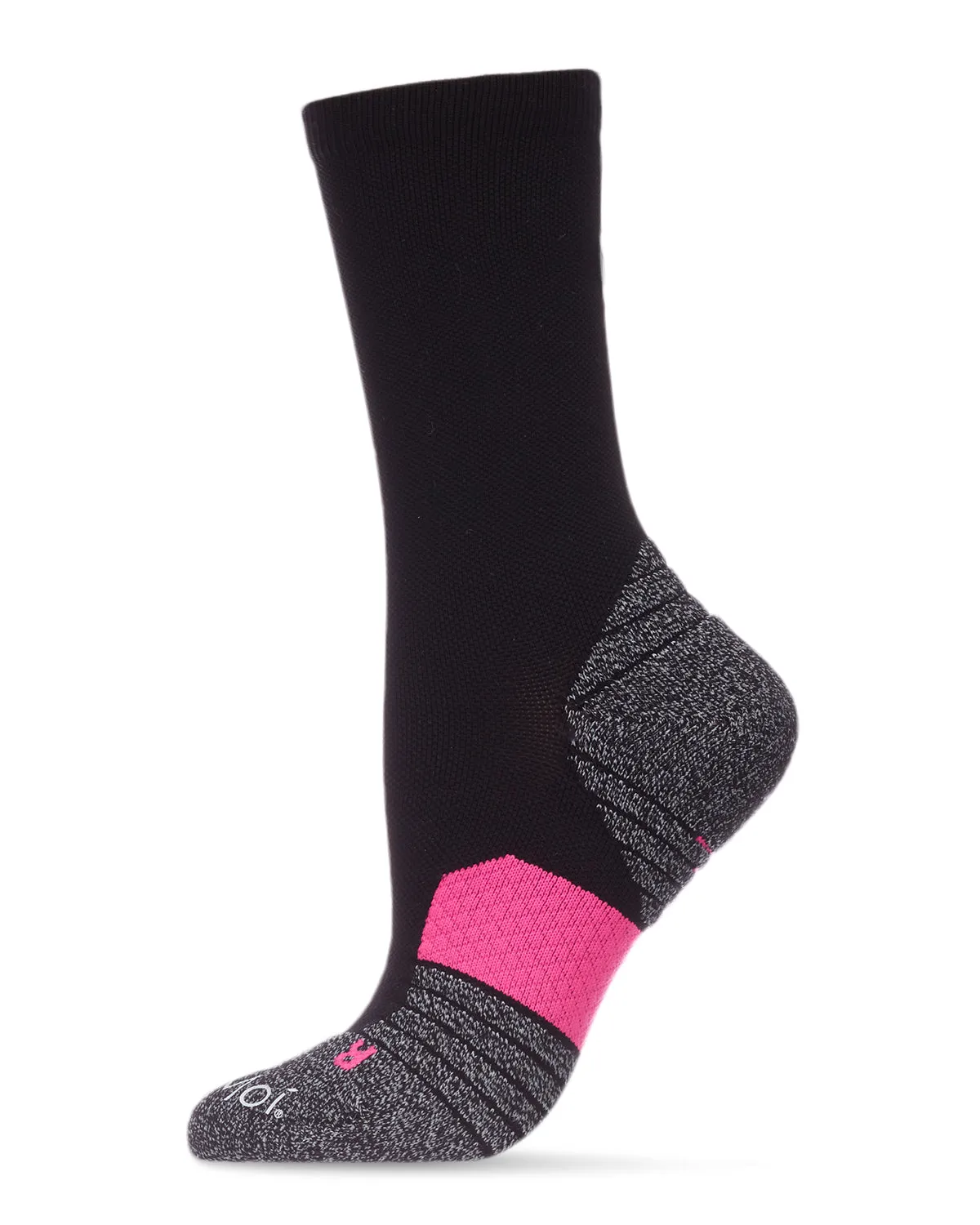 Women's Marled Block Performance 4-Way Crew Nylon Moderate Compression Socks