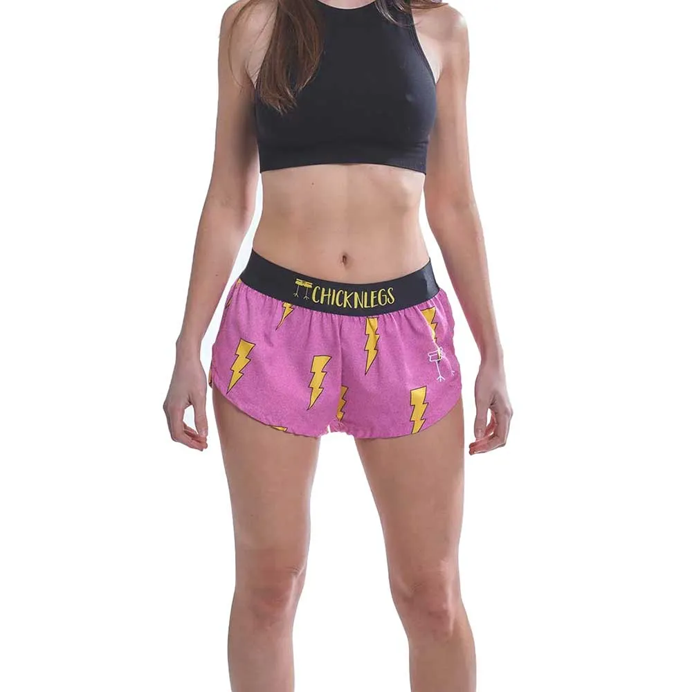 Women's Pink Bolts 1.5" Split Short - Pink Bolts