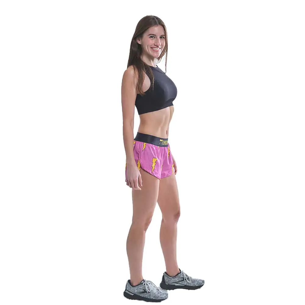 Women's Pink Bolts 1.5" Split Short - Pink Bolts