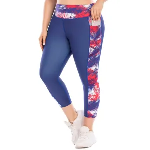 Women's Plus Size Yoga Pants Printed High Waist Leggings