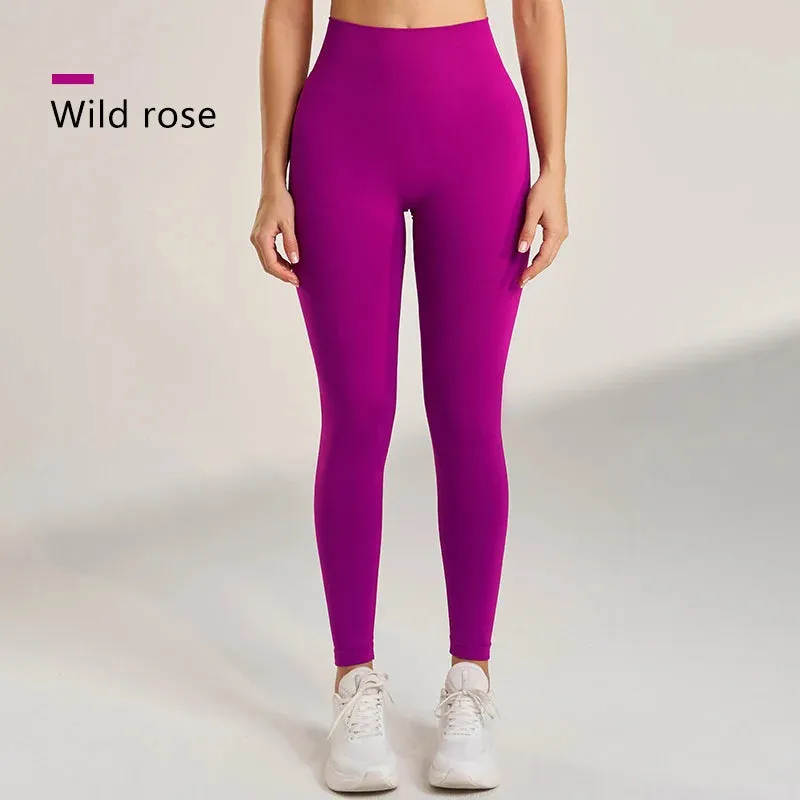 Women's Quick-Dry Seamless Yoga Leggings - Breathable Ankle-Length Gym Pants for Running and Training