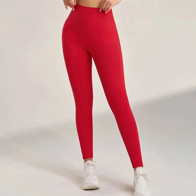 Women's Quick-Dry Seamless Yoga Leggings - Breathable Ankle-Length Gym Pants for Running and Training
