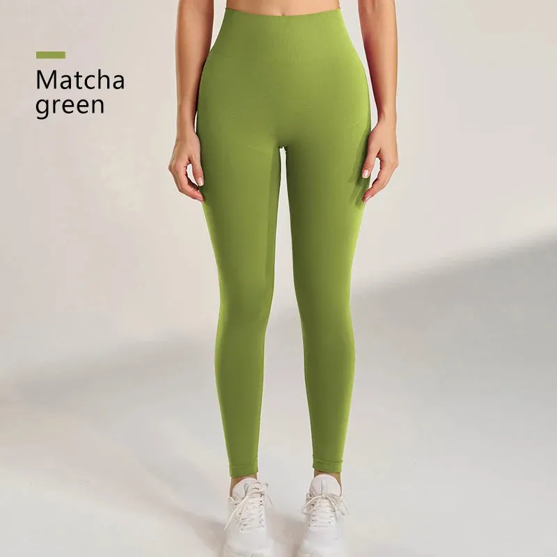 Women's Quick-Dry Seamless Yoga Leggings - Breathable Ankle-Length Gym Pants for Running and Training