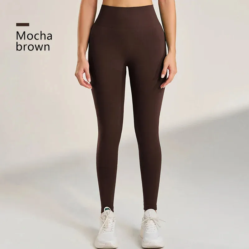 Women's Quick-Dry Seamless Yoga Leggings - Breathable Ankle-Length Gym Pants for Running and Training
