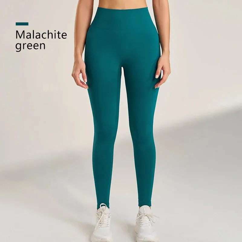 Women's Quick-Dry Seamless Yoga Leggings - Breathable Ankle-Length Gym Pants for Running and Training