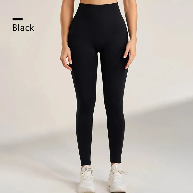 Women's Quick-Dry Seamless Yoga Leggings - Breathable Ankle-Length Gym Pants for Running and Training