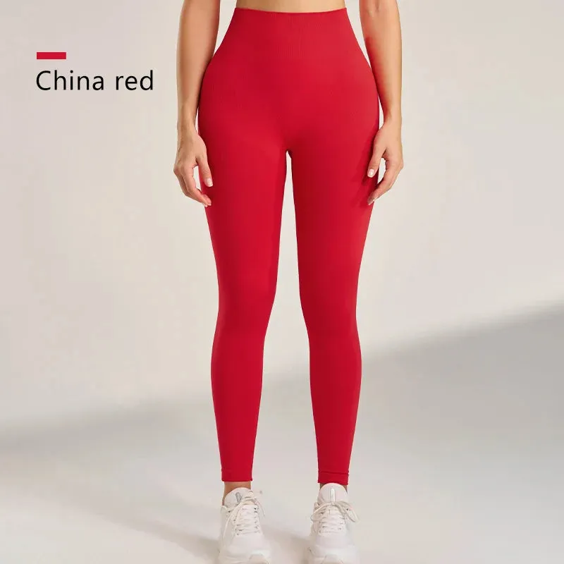 Women's Quick-Dry Seamless Yoga Leggings - Breathable Ankle-Length Gym Pants for Running and Training