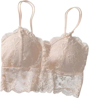 Women's Sexy Underwear Daily French Floral Lace Bralette Lightweight Elastic Night Sleep Lightweight Lounge Lingerie