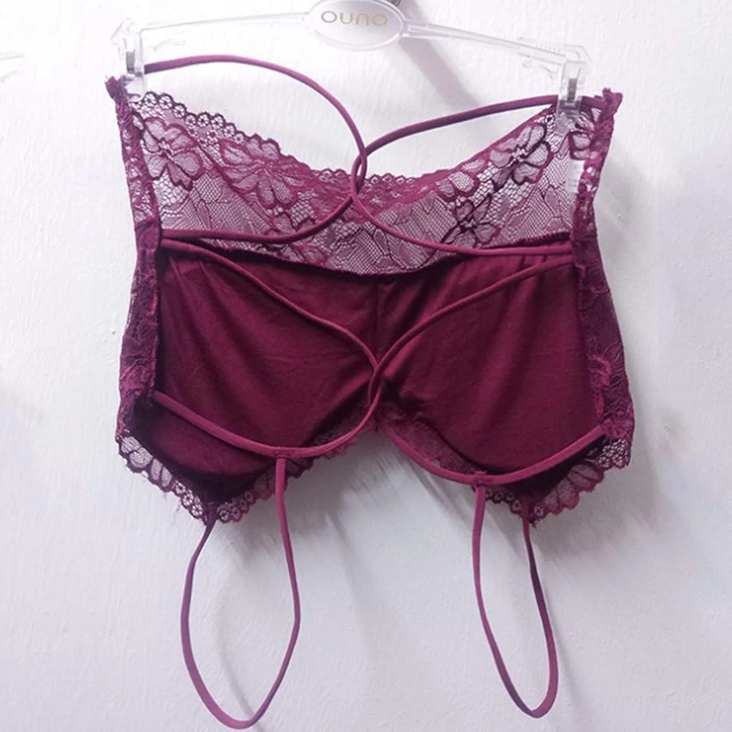 Women's Sexy Underwear Daily French Floral Lace Bralette Lightweight Elastic Night Sleep Lightweight Lounge Lingerie