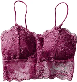 Women's Sexy Underwear Daily French Floral Lace Bralette Lightweight Elastic Night Sleep Lightweight Lounge Lingerie
