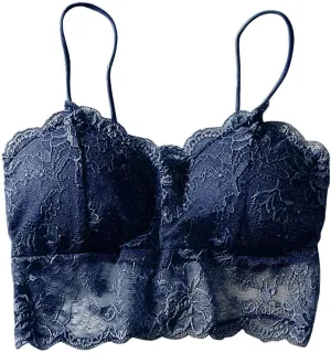 Women's Sexy Underwear Daily French Floral Lace Bralette Lightweight Elastic Night Sleep Lightweight Lounge Lingerie
