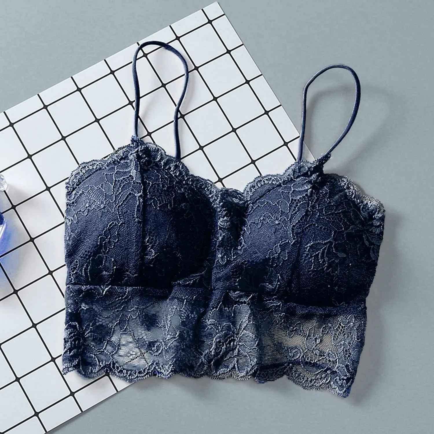 Women's Sexy Underwear Daily French Floral Lace Bralette Lightweight Elastic Night Sleep Lightweight Lounge Lingerie