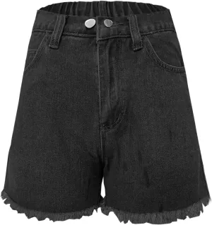 Womens Stretchy High Waisted Denim Shorts Trendy Cutoff Shorts Cutoff Slimming Stretchy Summer Hot Short Pants