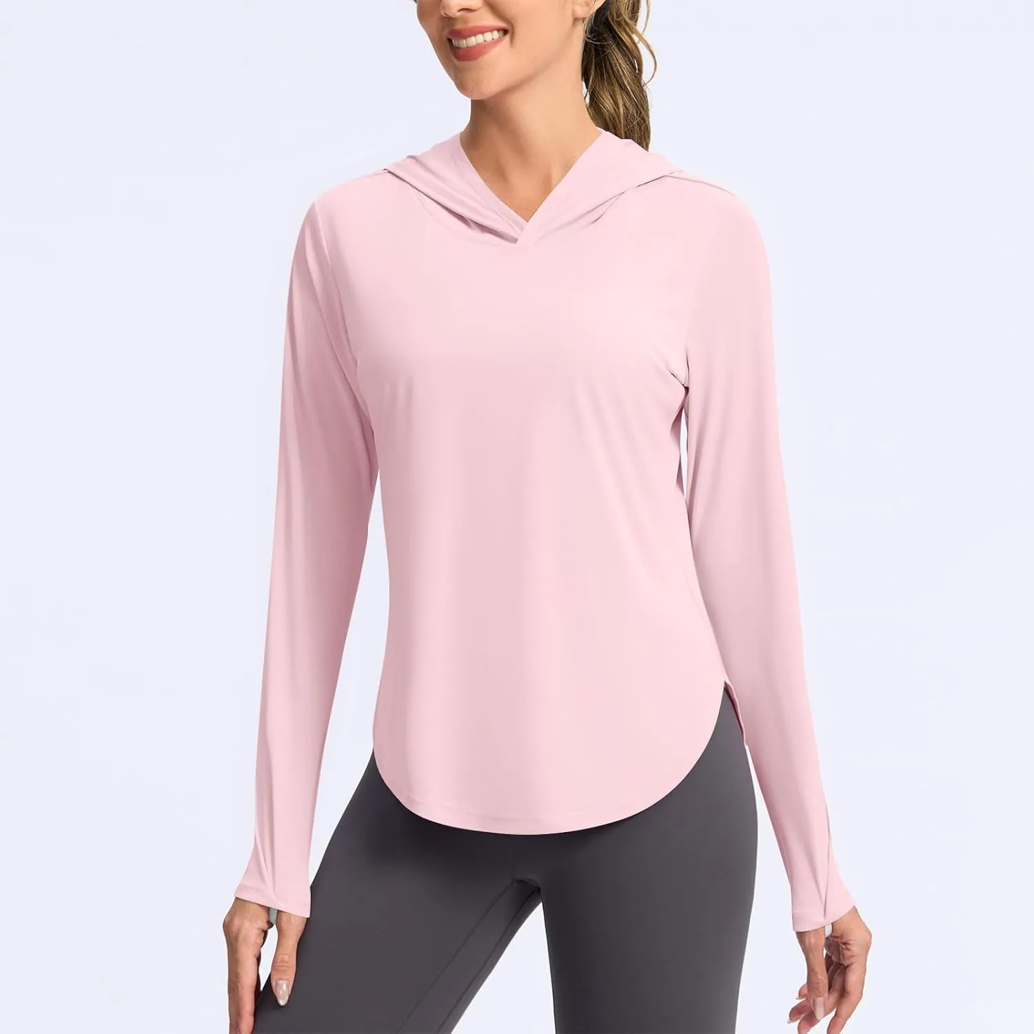 Womens Sun Protection Shirt UPF 50  Long Sleeve Hoodie UV SPF T-Shirts Rash Guard Hiking Quick Dry Outdoor