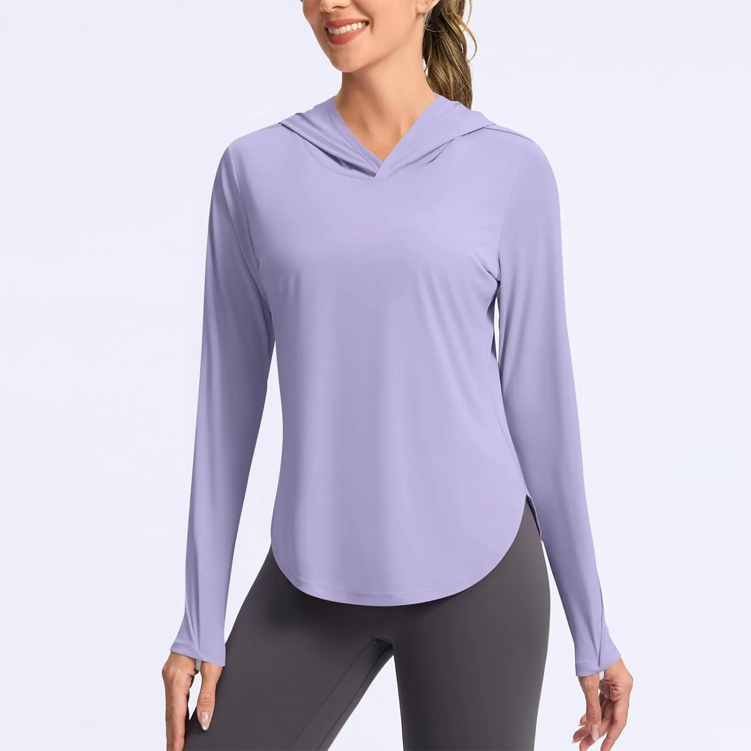 Womens Sun Protection Shirt UPF 50  Long Sleeve Hoodie UV SPF T-Shirts Rash Guard Hiking Quick Dry Outdoor