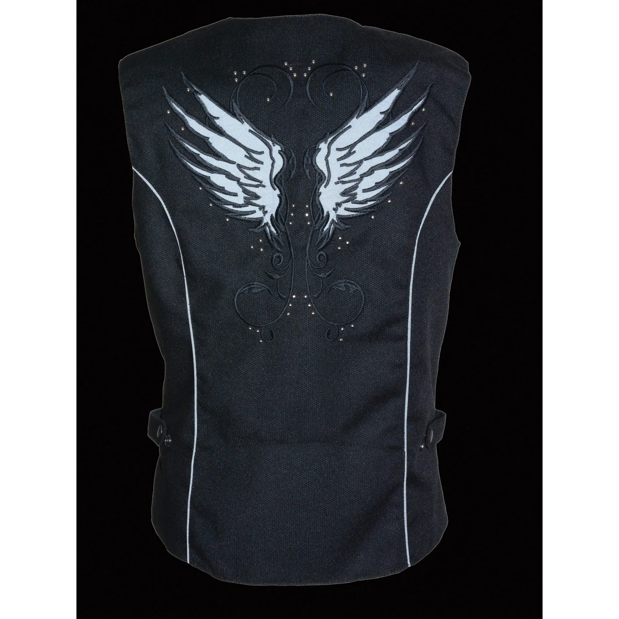 Women’s Textile Snap Front Vest w/ Wing Embroidery